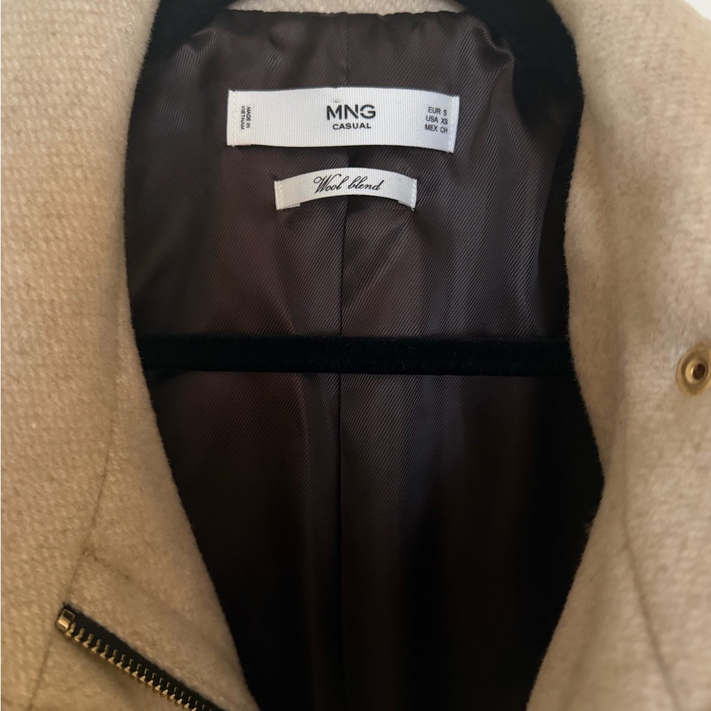 Mango Tan Wool Blend Coat View 5
